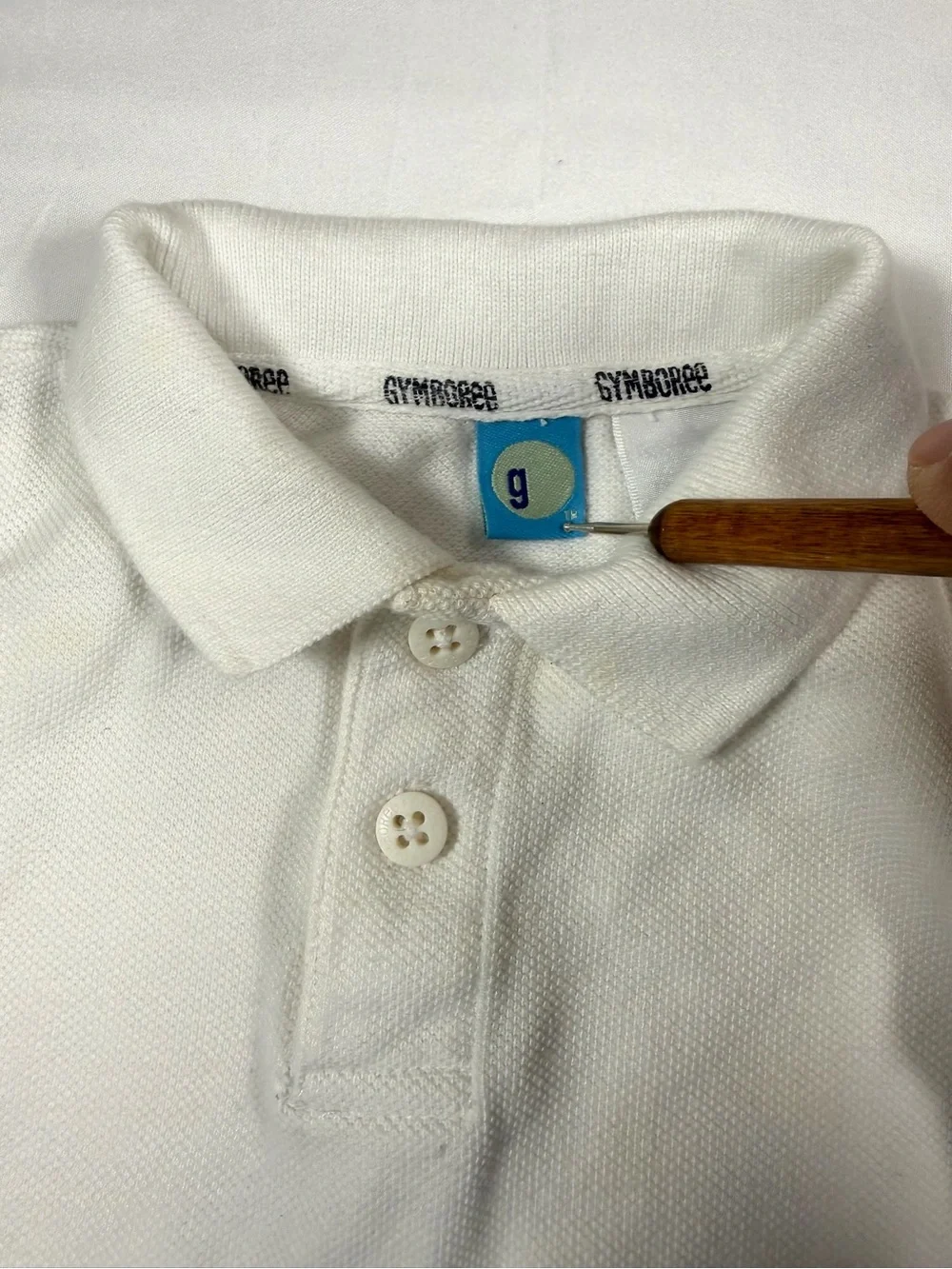 VINTAGE GYMBOREE Baby 2002 Polo Bodysuit 3-6M White Long Sleeve Preppy Y2K